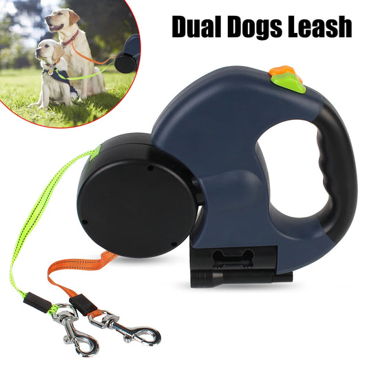 Dual Dog Leash With Flashligh